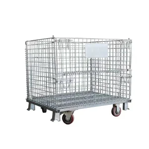 Manufacturer Custom Steel Storage Cage Folding Metal Iron Wheels