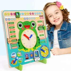 OEM Montessori Wooden Clock Calendar