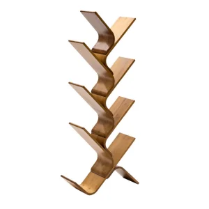 Modern Bamboo Tree Bookshelf Standing Office Bookcase with Book Storage Rack and Organizer Shelves