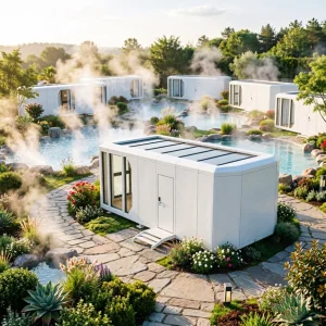 Prefab Luxury Capsule House Pod Casa De Lujo Prefabricadas PARA Oficinasen China Hotel Capsula Espacial Modernas Lujo 18 28 38m2