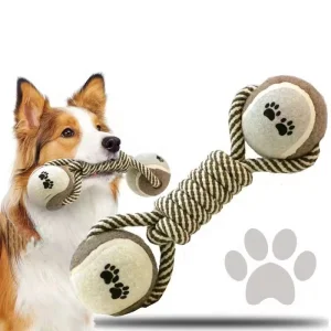 Wholesale Pet Toy Custom Interactive Dumbbell-Shaped Rope Ball Dog Teething Toy Pet Chew Toys