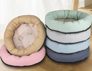 Round Cat and Dog Nest Bed Mat Cooling Mat Pet Striped Mat