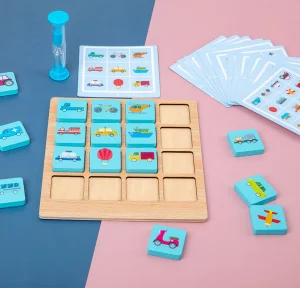 Wooden Memory Chess Montessori Brain Training Card Photographic Toy