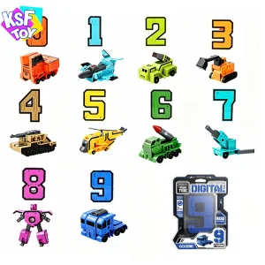 Juguete robot de transformación numérica educativa STEM Montessori para el aprendizaje matemático, conjunto de deformación digital para niños en edad preescolar