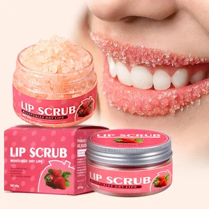 Customized logo natural sugar private label lip scrub high-quality fruit lip care scrub soft nourishing and brightening jar