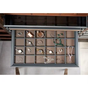 Wardrobe Jewelry Storage Tray Organizer Square Aluminum Alloy Leather Furniture Hardware for Household Closet Storage