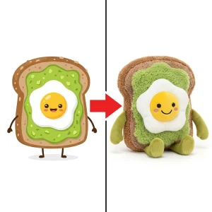 Mini Bread Avocado Egg Plush Figure