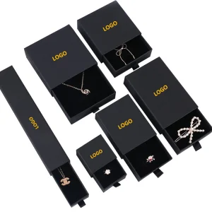 Caixas de joias personalizadas de luxo para anéis, brincos e colares com logotipo