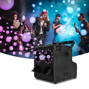 Remote Control DMX 1500W Double-Hole LED Smoke Bubble Machine Stage Equipment Indoor Using for Performance Bar Events