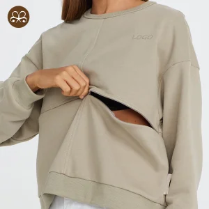 Custom Logo Women's Nursing Wear Maternity Sweatshirt