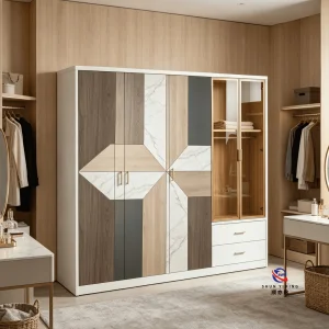 Deep Storage Printed Steel Wardrobe