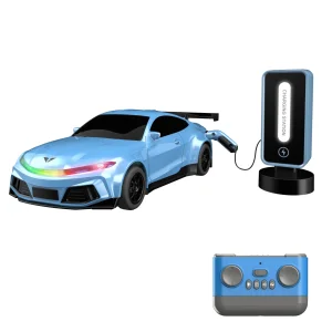 New Energy Remote-Controlled Electric Vehicle Charging Pile Lighting Simulation Sports Car Model