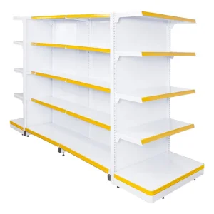 Heavy-Duty Gondola Shelves Unit Double-Sided Fashionable Display Rack for Supermarket Made Durable Metallic Grocery Store