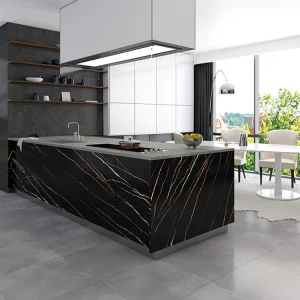 Black Sintered Slate Soft Glazed Surface Stone Veneer 800*2600mm