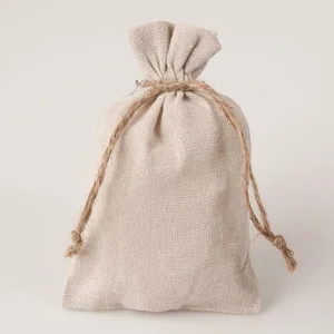 Recycle Custom Printed Promotional Sustainable Jute Linen Burlap Hemp Drawstring Backpack