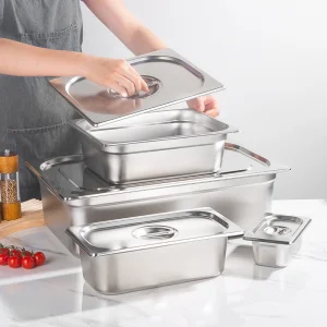304 Stainless Steel Commercial Dish Rectangle Square Pot Thickened Restaurant &amp; Hotel Portion Pot