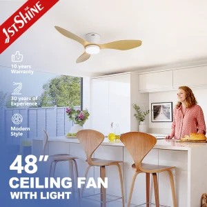 1stshine Ceiling Fan Factory 3 Plastic Blades App Control Smart Low Ceiling Led Ceiling Fan