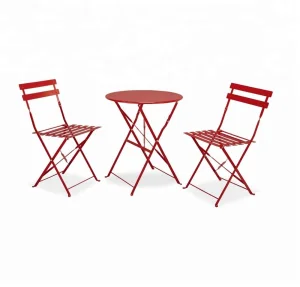 Outdoor Furniture Set Folding Balcony Bistro Set Metal Table and Chair