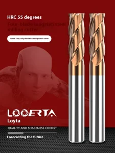 LOOERTA 55&deg; Alloy Milling Cutter 4E 1-25 CNC Stainless Steel Washing Knife Extended Coated Tungsten Steel Carbide End Mill