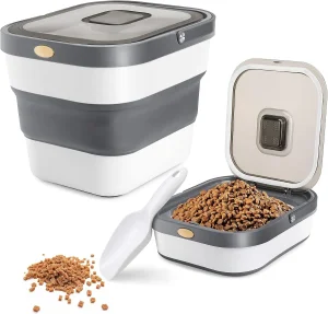 Folding Plastic Pet Grain Collector Household Pet Food Storage