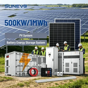Sunevo 200kW 500kW 1MWH Containerized BESS Hybrid Solar System with 750w Solar Panels for Grid-tied Microgrid Solutions