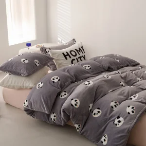 Home Warm Milk Velvet Duvet Cover Set Winter Thicken Queen King Size Quilt Cover Bedding Set