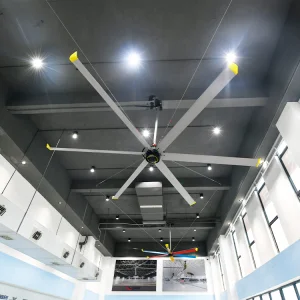 Industrial HVLS Ceiling Fan 10-13ft 6 Blades Pmsm Motor Low Noise High Efficiency For Warehouse &amp; Commercial Use