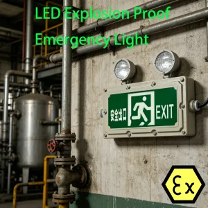 Atex Certificated 3W LED Explosion Proof Emergency Light Ni-Cd Battery Cold Rolled Steel Construction 2-Year Warranty Exit Sign