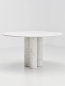 Mesa de Jantar Redonda Moderna de Luxo Móveis para Sala de Jantar Mesa com Topo de Mármore