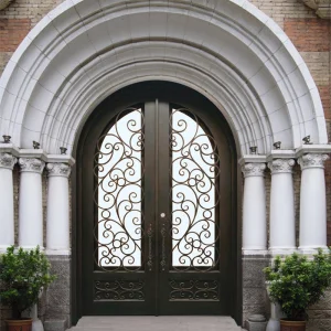 Melbourne Custom Made Wrought Iron Security Metal Glass Double Exterior Front Entrance Steel Doors