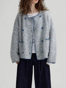 Suéter de Lã Cinza Estiloso para Moda Sem Esforço e Estilo Sazonal