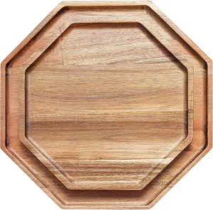 Octagonal Wooden Dinner Plates