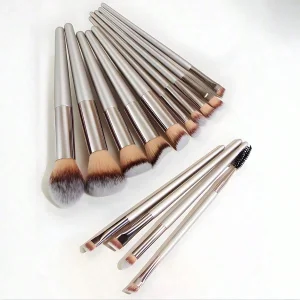 14PCS Metal Handle Synthetic Fibre Bristles Makeup Brush Set