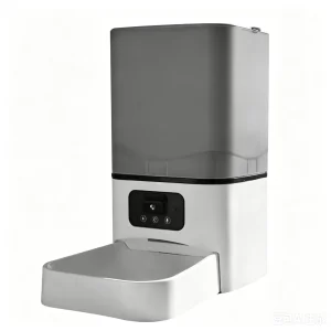 6L Large Capacity Automatic Cat Feeder with Dual Power Supply APP Remote Timed Feeding Stainless Bowl for Travel Business Trip