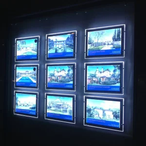 A3 A4 Slim Cable Hanging Real Estate LED Light Box Window Display