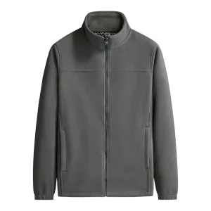 Men's Lightweight Full Zip Soft Polar Fleece Jacket Outdoor Recreation Coat with Zipper Pockets