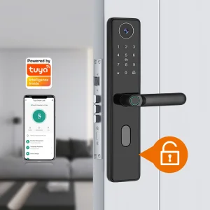 High Quality Waterproof WiFi TUYA App Smart Digital Lock Keyless Deadbolt Lock Electric Handle Front Door Lock With Keypad