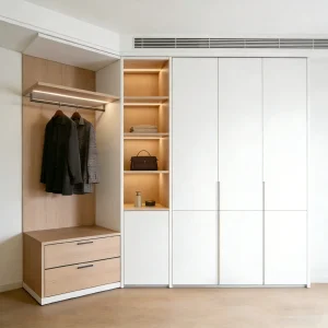 MDF Panel Built-in Wardrobe System with Smooth Surface Treatment