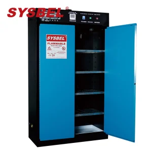 SYSBEL 45 Gal Double Door Blue Fireproof Lithium Smart Safety Storage Battery Charging Cabinets