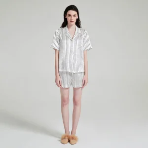 Pijamas de lujo cortos de seda para mujeres