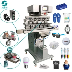 UV Curing Ink Pad Printer 6 Color Round Work Table Single Aluminium Digital Pad Printing Machine for Substrate Skateboard Wheel