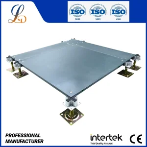 Channeled Steel Grid Raised Floor System with Network Infrastructure Support