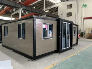 Casa Móvel Modular Expandável de Contêiner Dobrável Personalizada de Luxo com Telhado sobre Rodas 1 2 3 4