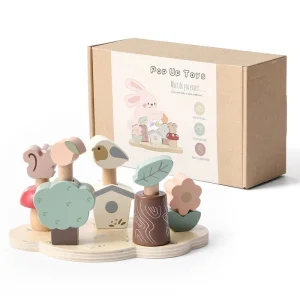 Unisex Wooden Forest Animal Interactive Toy for Baby's Early Education Hand-Eye Coordination &amp; Matching Game for Children