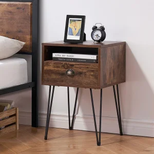 Wood Bedside Table
