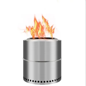 Durable Stainless Steel Fire Pit for Outdoor Courtyard Bonfires Smokeless Barbecue Grill 1L Capacity for Camping &amp; Hiking