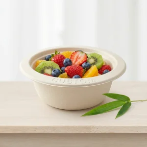 Biodegradable Plant Fiber Disposable Salad Bowls Custom logo Embossed Food Grade Takeout Bowls Suitable for Fruits and Meals