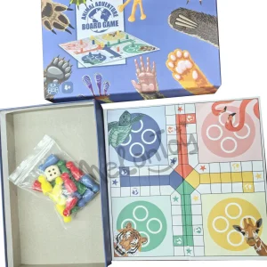 Animal Adventure Board Game Dice Rolling Games with Chess Spinner Table Board Game Children Toy Paper Board Game