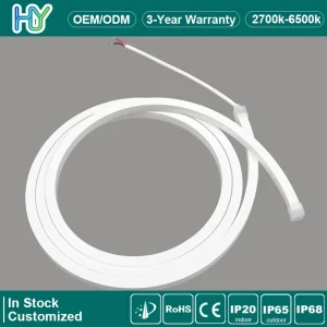 Fita de LED Neon de Silicone Flexível 8X8mm Curva Superior IP65 2835 168LED/M 12V 24V Alta Brilho para Iluminação Arquitetônica