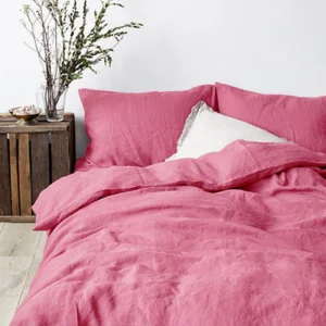 Pink Flax Bed Linen